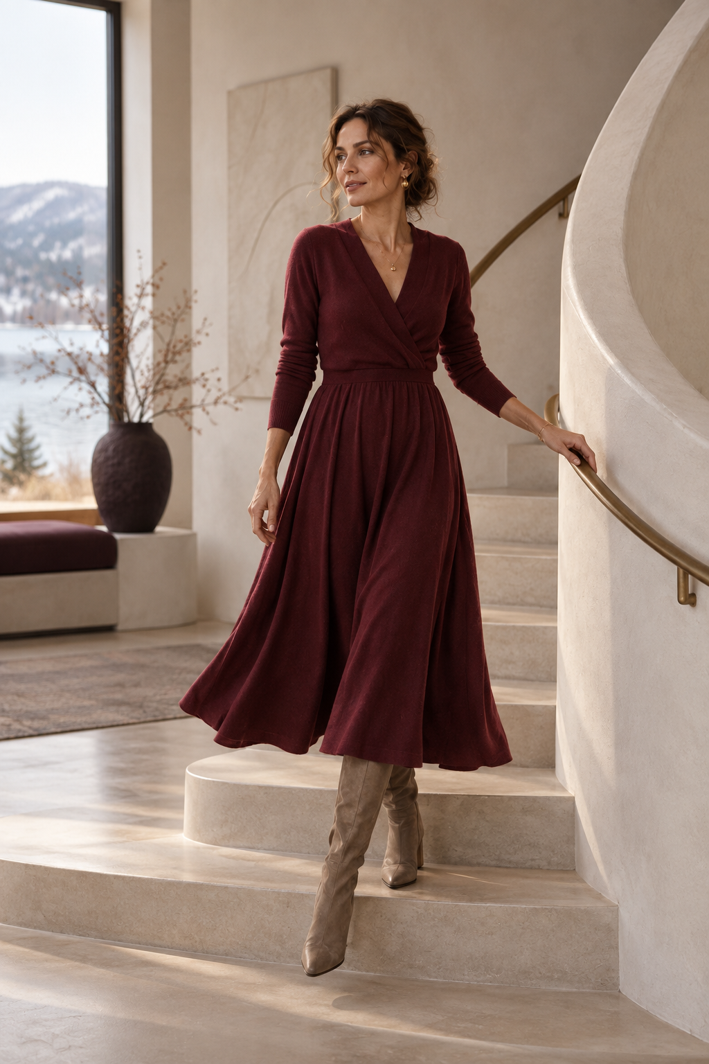Feminines Wickelkleid in Bewegung – Cora Elise